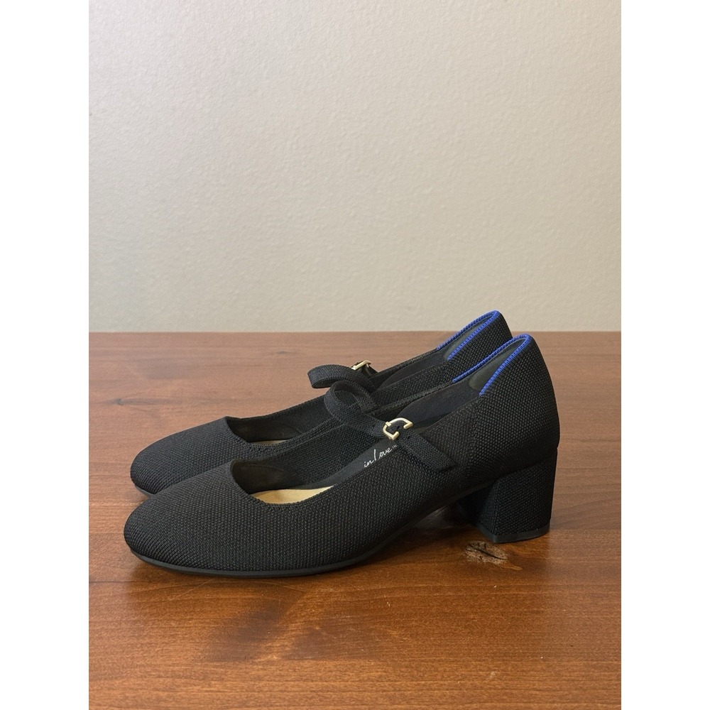 Rothy's The Mary Jane Heel Women's 8 Black Strap Classic Pump Round Toe $190 - Picture 3 of 6